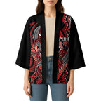Aotearoa Iwi Ngapuhi Personalised Kimono NZ Maori Humpback Whale Taniko Motifs