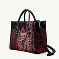 Aotearoa Iwi Ngapuhi Leather Bag NZ Maori Humpback Whale Taniko Motifs