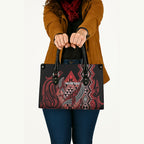 Aotearoa Iwi Ngapuhi Leather Bag NZ Maori Humpback Whale Taniko Motifs