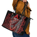 Aotearoa Iwi Ngapuhi Leather Tote Bag NZ Maori Humpback Whale Taniko Motifs