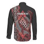 Aotearoa Iwi Ngapuhi Personalised Long Sleeve Button Shirt NZ Maori Humpback Whale Taniko Motifs