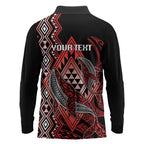 Aotearoa Iwi Ngapuhi Personalised Long Sleeve Polo Shirt NZ Maori Humpback Whale Taniko Motifs