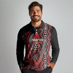 Aotearoa Iwi Ngapuhi Personalised Long Sleeve Polo Shirt NZ Maori Humpback Whale Taniko Motifs