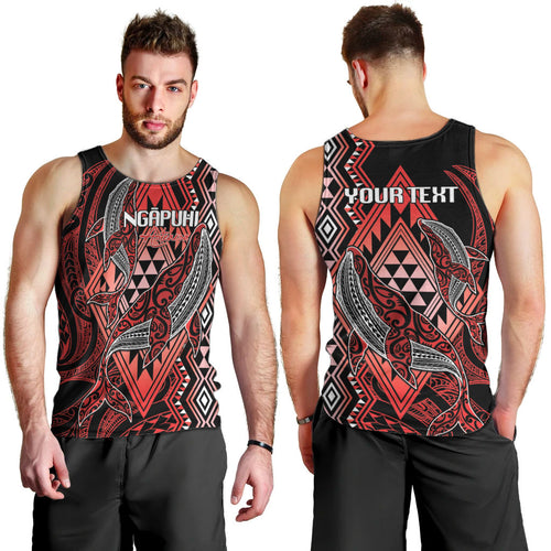 Aotearoa Iwi Ngapuhi Personalised Men Tank Top NZ Maori Humpback Whale Taniko Motifs