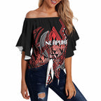 Aotearoa Iwi Ngapuhi Personalised Off Shoulder Wrap Waist Top NZ Maori Humpback Whale Taniko Motifs