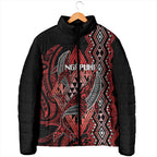 Aotearoa Iwi Ngapuhi Personalised Padded Jacket NZ Maori Humpback Whale Taniko Motifs