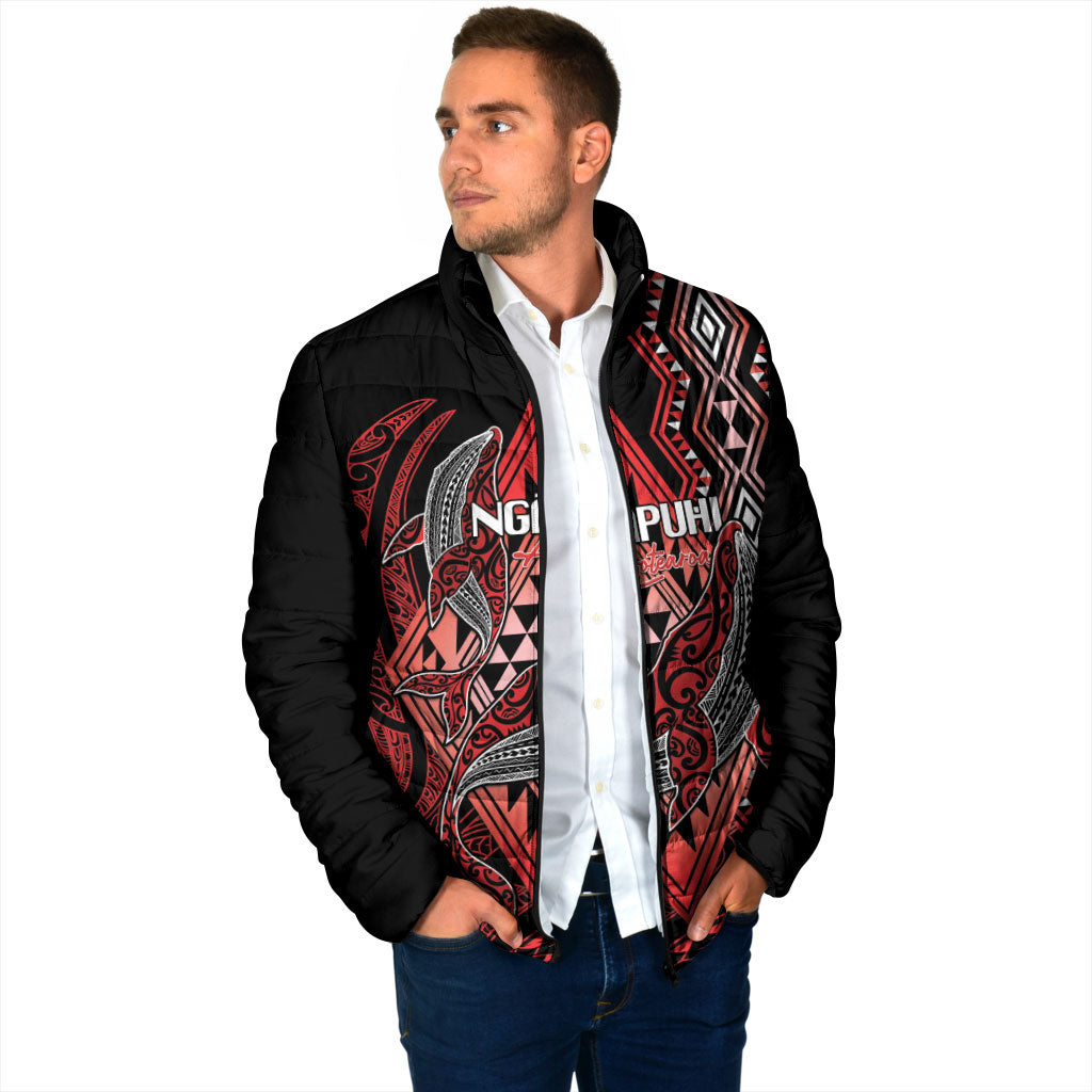 Aotearoa Iwi Ngapuhi Personalised Padded Jacket NZ Maori Humpback Whale Taniko Motifs