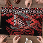 Aotearoa Iwi Ngapuhi Puzzle NZ Maori Humpback Whale Taniko Motifs