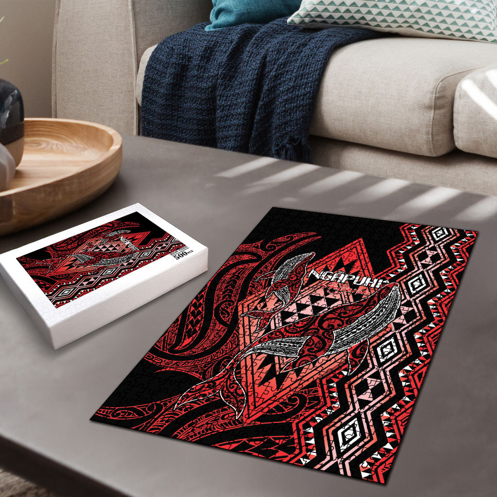 Aotearoa Iwi Ngapuhi Puzzle NZ Maori Humpback Whale Taniko Motifs