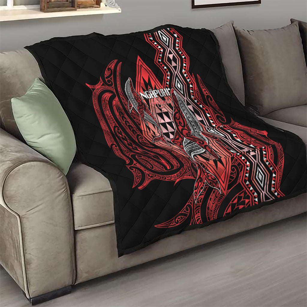 Aotearoa Iwi Ngapuhi Quilt NZ Maori Humpback Whale Taniko Motifs