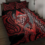 Aotearoa Iwi Ngapuhi Quilt Bed Set NZ Maori Humpback Whale Taniko Motifs