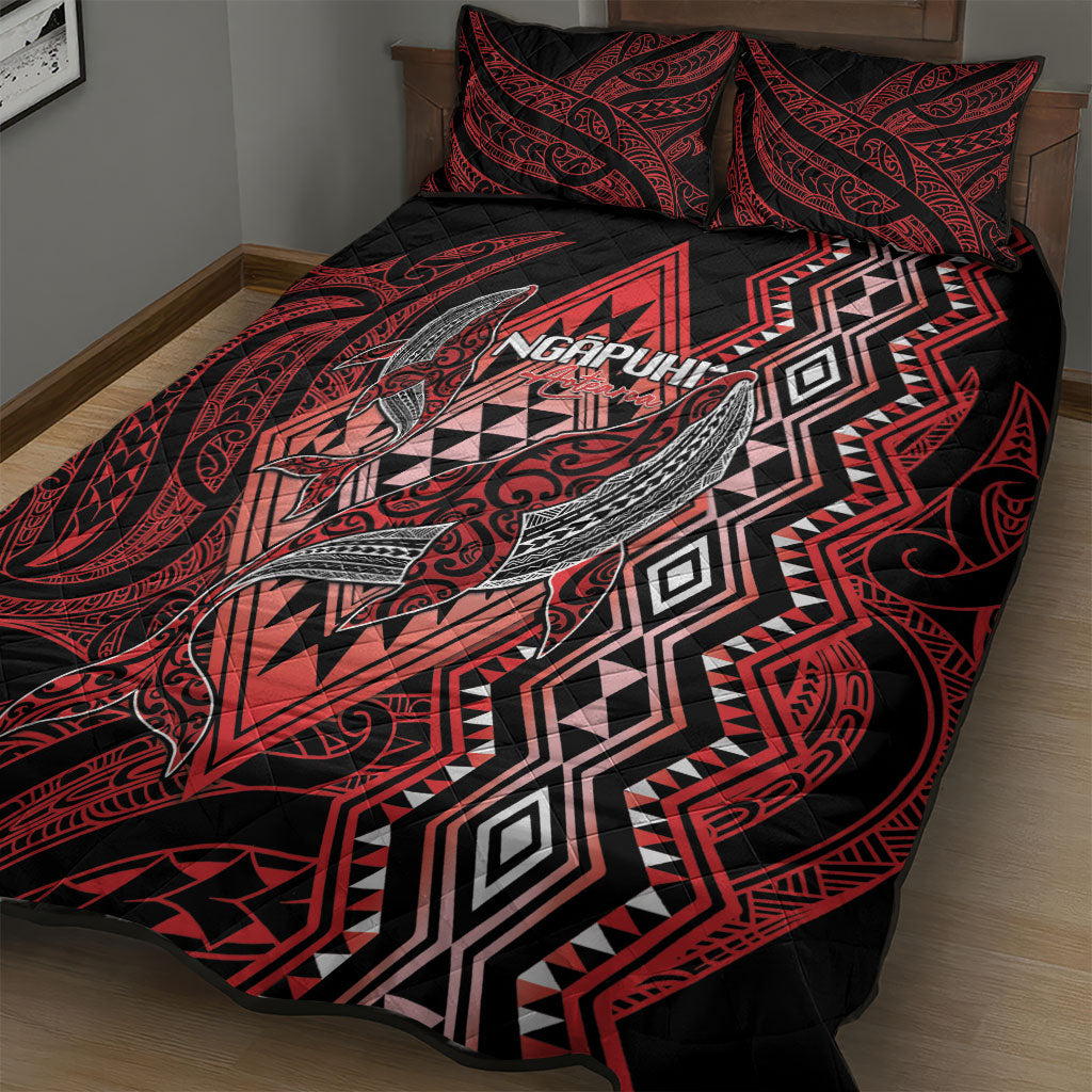 Aotearoa Iwi Ngapuhi Quilt Bed Set NZ Maori Humpback Whale Taniko Motifs
