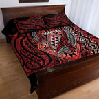 Aotearoa Iwi Ngapuhi Quilt Bed Set NZ Maori Humpback Whale Taniko Motifs