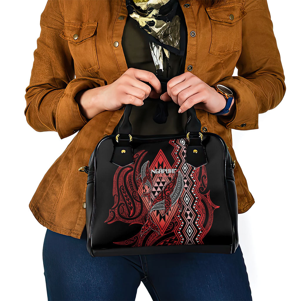Aotearoa Iwi Ngapuhi Shoulder Handbag NZ Maori Humpback Whale Taniko Motifs