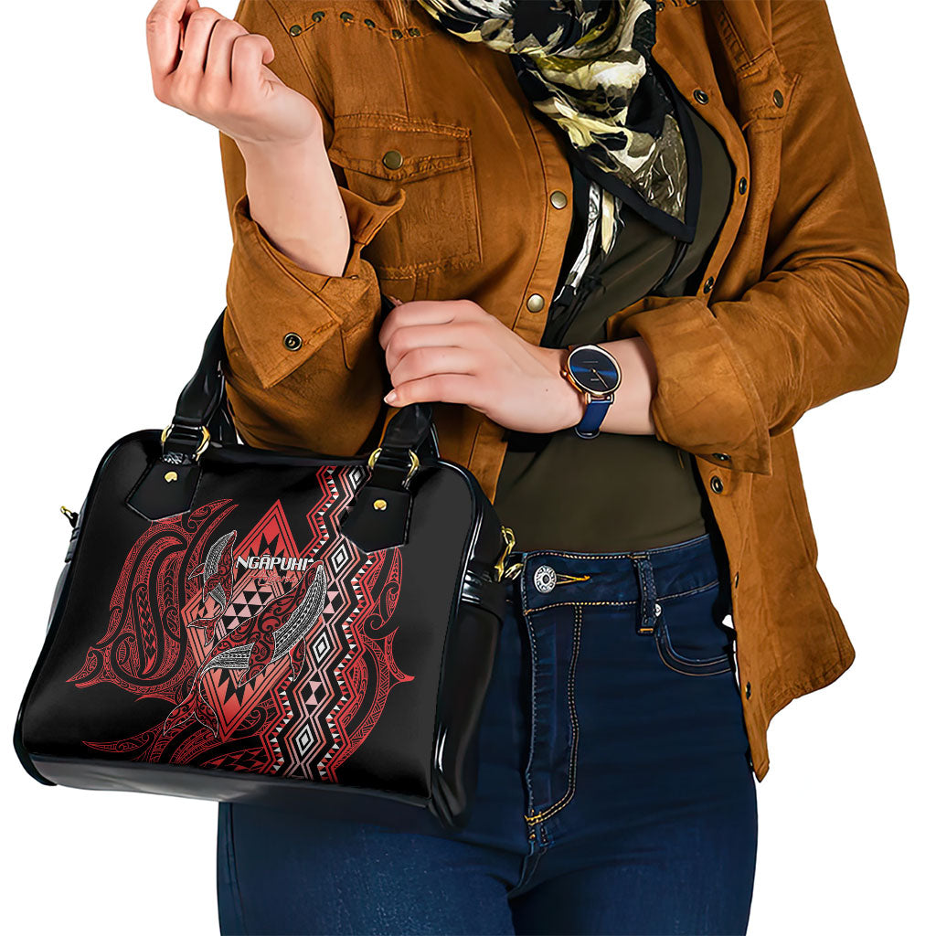 Aotearoa Iwi Ngapuhi Shoulder Handbag NZ Maori Humpback Whale Taniko Motifs