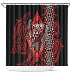 Aotearoa Iwi Ngapuhi Shower Curtain NZ Maori Humpback Whale Taniko Motifs