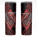Aotearoa Iwi Ngapuhi Personalised Skinny Tumbler NZ Maori Humpback Whale Taniko Motifs