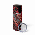 Aotearoa Iwi Ngapuhi Personalised Skinny Tumbler NZ Maori Humpback Whale Taniko Motifs