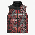 Aotearoa Iwi Ngapuhi Personalised Sleeveless Puffer Jacket NZ Maori Humpback Whale Taniko Motifs