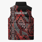 Aotearoa Iwi Ngapuhi Personalised Sleeveless Puffer Jacket NZ Maori Humpback Whale Taniko Motifs