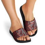 Aotearoa Iwi Ngapuhi Slide Sandals NZ Maori Humpback Whale Taniko Motifs