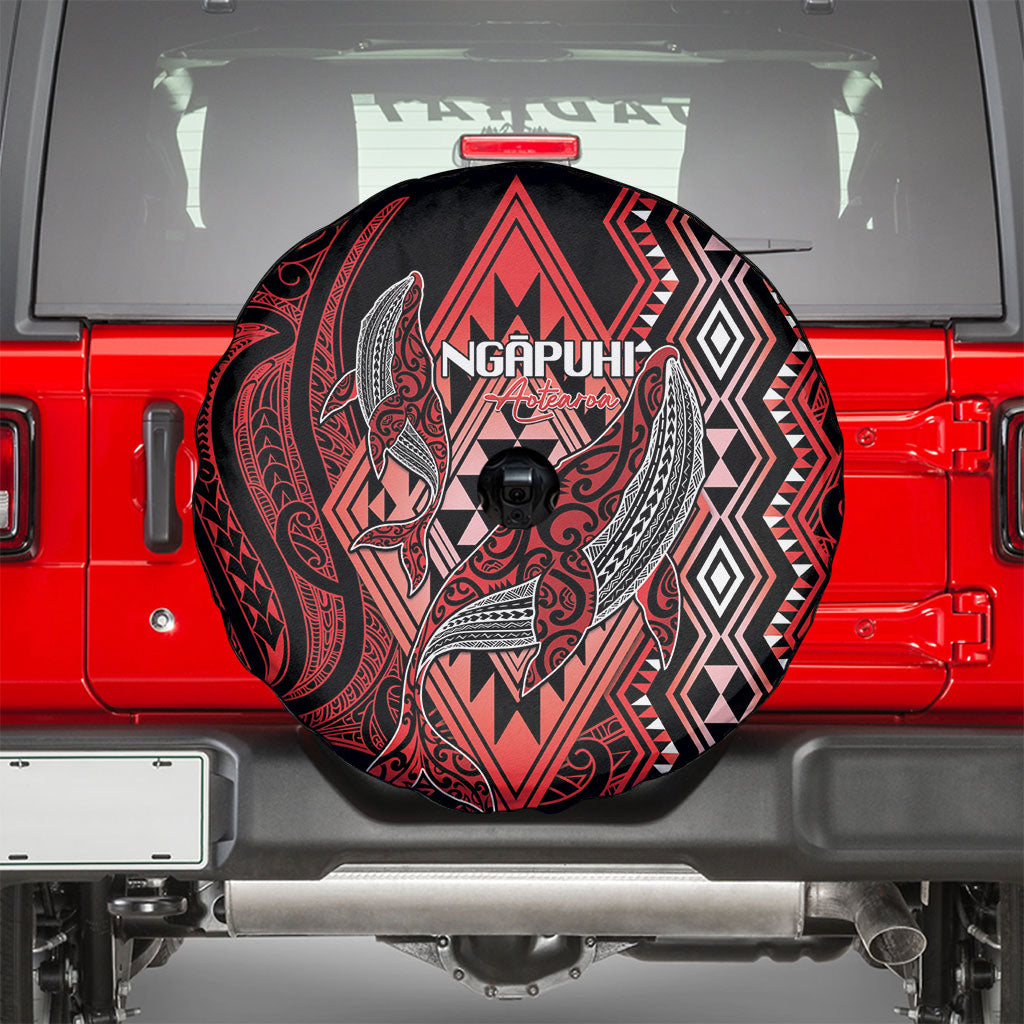 Aotearoa Iwi Ngapuhi Spare Tire Cover NZ Maori Humpback Whale Taniko Motifs