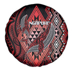 Aotearoa Iwi Ngapuhi Spare Tire Cover NZ Maori Humpback Whale Taniko Motifs