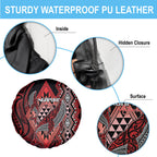 Aotearoa Iwi Ngapuhi Spare Tire Cover NZ Maori Humpback Whale Taniko Motifs