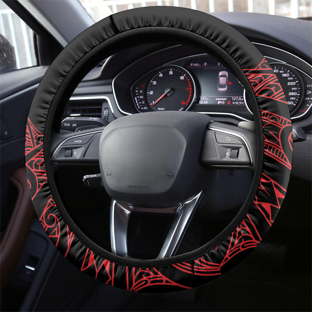 Aotearoa Iwi Ngapuhi Steering Wheel Cover NZ Maori Humpback Whale Taniko Motifs
