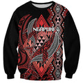 Aotearoa Iwi Ngapuhi Personalised Sweatshirt NZ Maori Humpback Whale Taniko Motifs