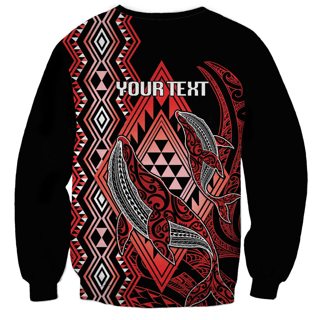 Aotearoa Iwi Ngapuhi Personalised Sweatshirt NZ Maori Humpback Whale Taniko Motifs