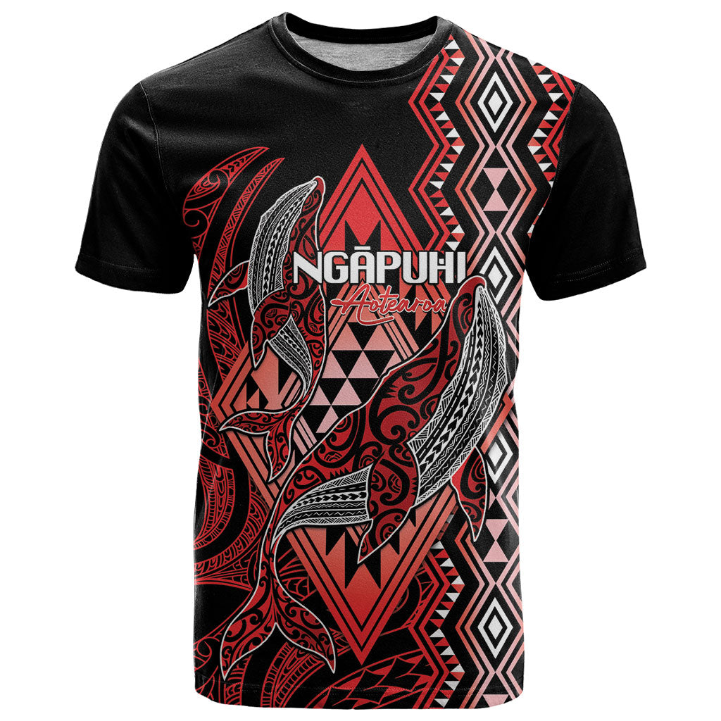 Aotearoa Iwi Ngapuhi Personalised T Shirt NZ Maori Humpback Whale Taniko Motifs