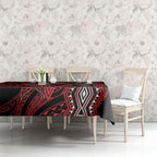 Aotearoa Iwi Ngapuhi Tablecloth NZ Maori Humpback Whale Taniko Motifs