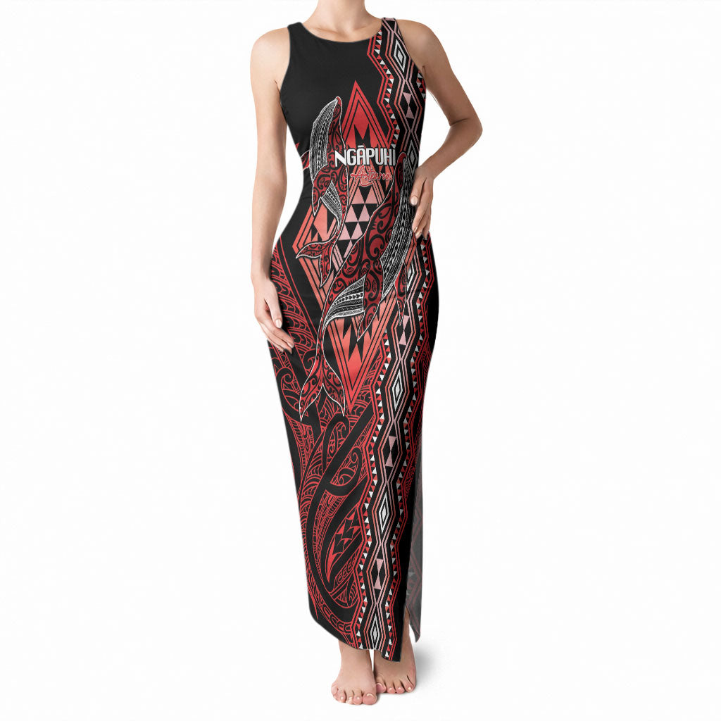 Aotearoa Iwi Ngapuhi Personalised Tank Maxi Dress NZ Maori Humpback Whale Taniko Motifs