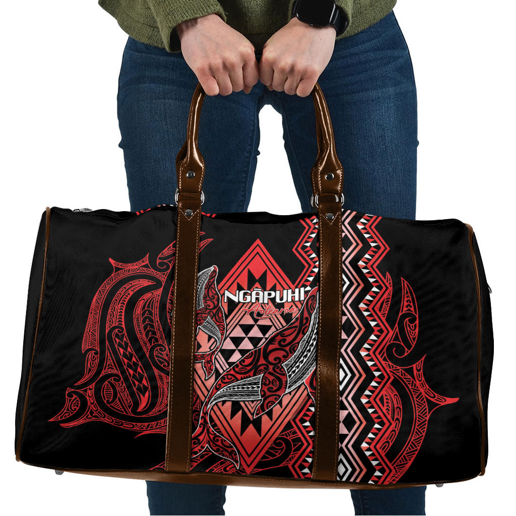 Aotearoa Iwi Ngapuhi Travel Bag NZ Maori Humpback Whale Taniko Motifs