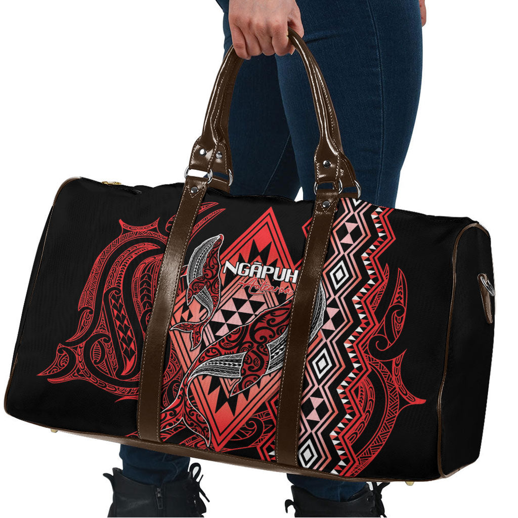 Aotearoa Iwi Ngapuhi Travel Bag NZ Maori Humpback Whale Taniko Motifs