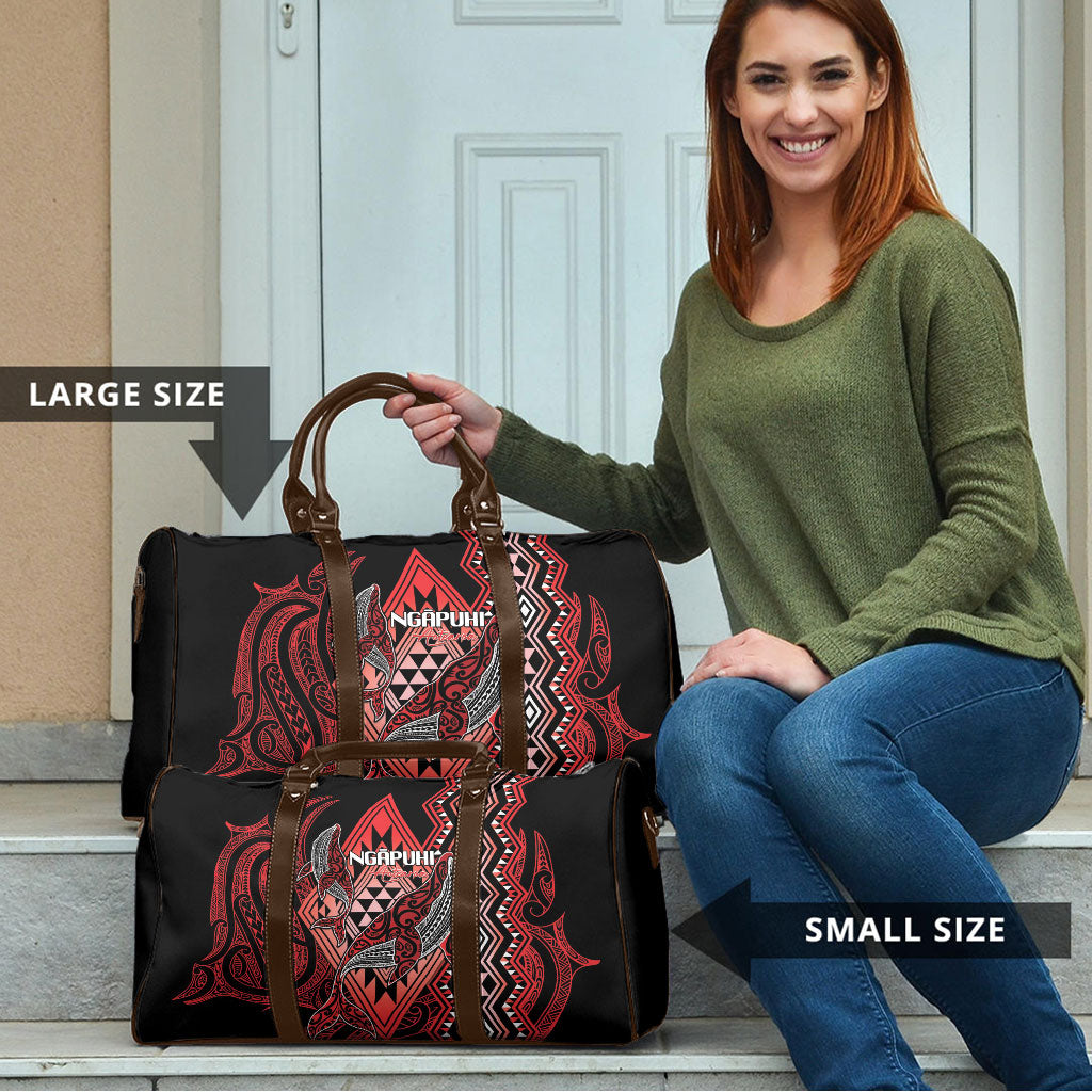 Aotearoa Iwi Ngapuhi Travel Bag NZ Maori Humpback Whale Taniko Motifs