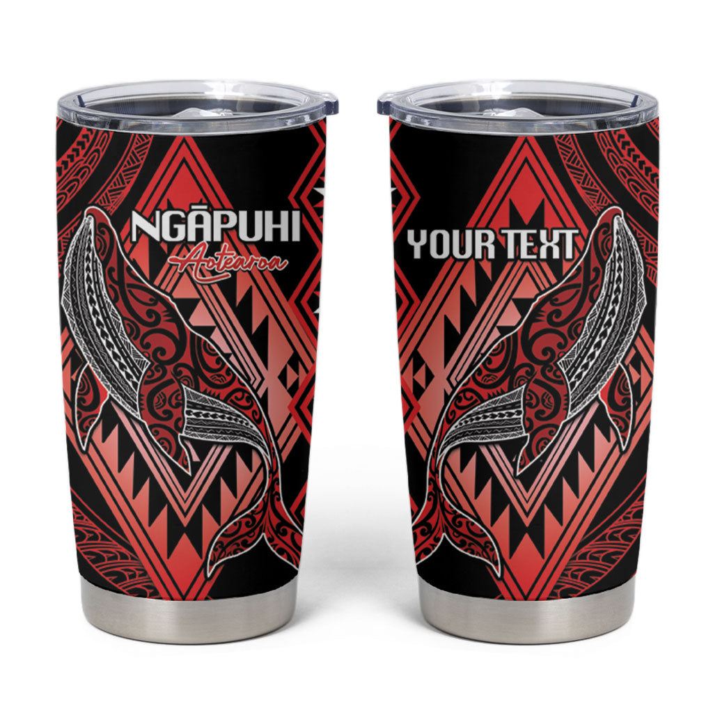 Aotearoa Iwi Ngapuhi Personalised Tumbler Cup NZ Maori Humpback Whale Taniko Motifs