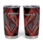 Aotearoa Iwi Ngapuhi Personalised Tumbler Cup NZ Maori Humpback Whale Taniko Motifs