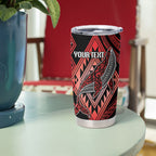 Aotearoa Iwi Ngapuhi Personalised Tumbler Cup NZ Maori Humpback Whale Taniko Motifs