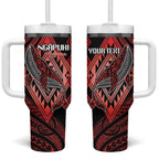 Aotearoa Iwi Ngapuhi Personalised Tumbler With Handle NZ Maori Humpback Whale Taniko Motifs
