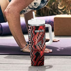 Aotearoa Iwi Ngapuhi Personalised Tumbler With Handle NZ Maori Humpback Whale Taniko Motifs