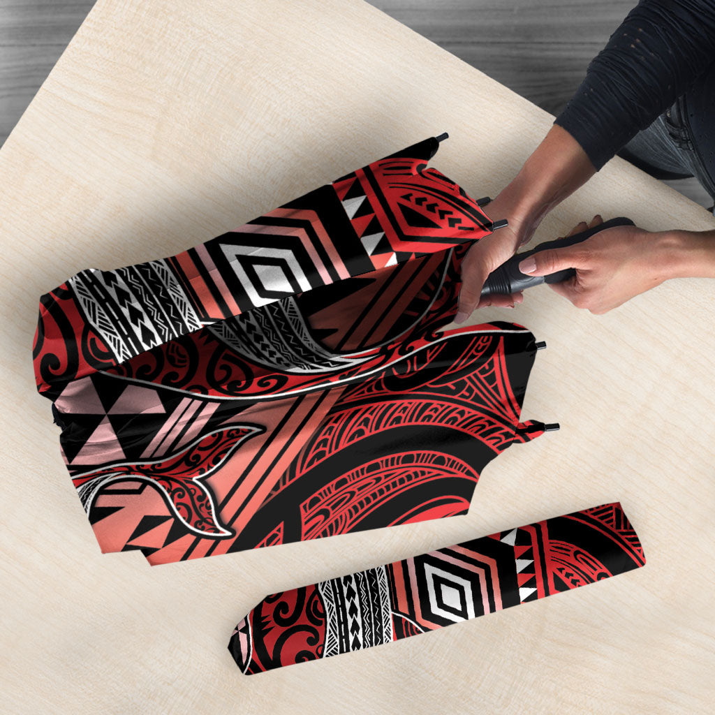 Aotearoa Iwi Ngapuhi Umbrella NZ Maori Humpback Whale Taniko Motifs