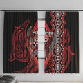 Aotearoa Iwi Ngapuhi Window Curtain NZ Maori Humpback Whale Taniko Motifs