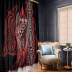 Aotearoa Iwi Ngapuhi Window Curtain NZ Maori Humpback Whale Taniko Motifs