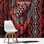Aotearoa Iwi Ngapuhi Window Curtain NZ Maori Humpback Whale Taniko Motifs