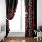Aotearoa Iwi Ngapuhi Window Curtain NZ Maori Humpback Whale Taniko Motifs
