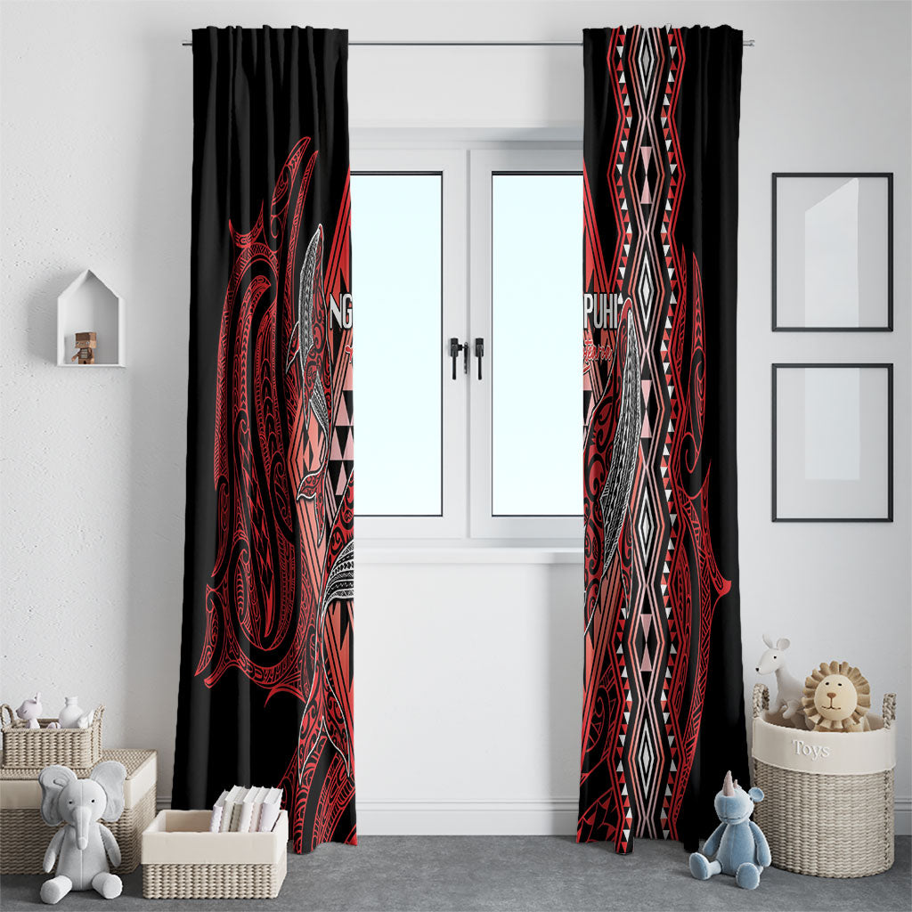 Aotearoa Iwi Ngapuhi Window Curtain NZ Maori Humpback Whale Taniko Motifs