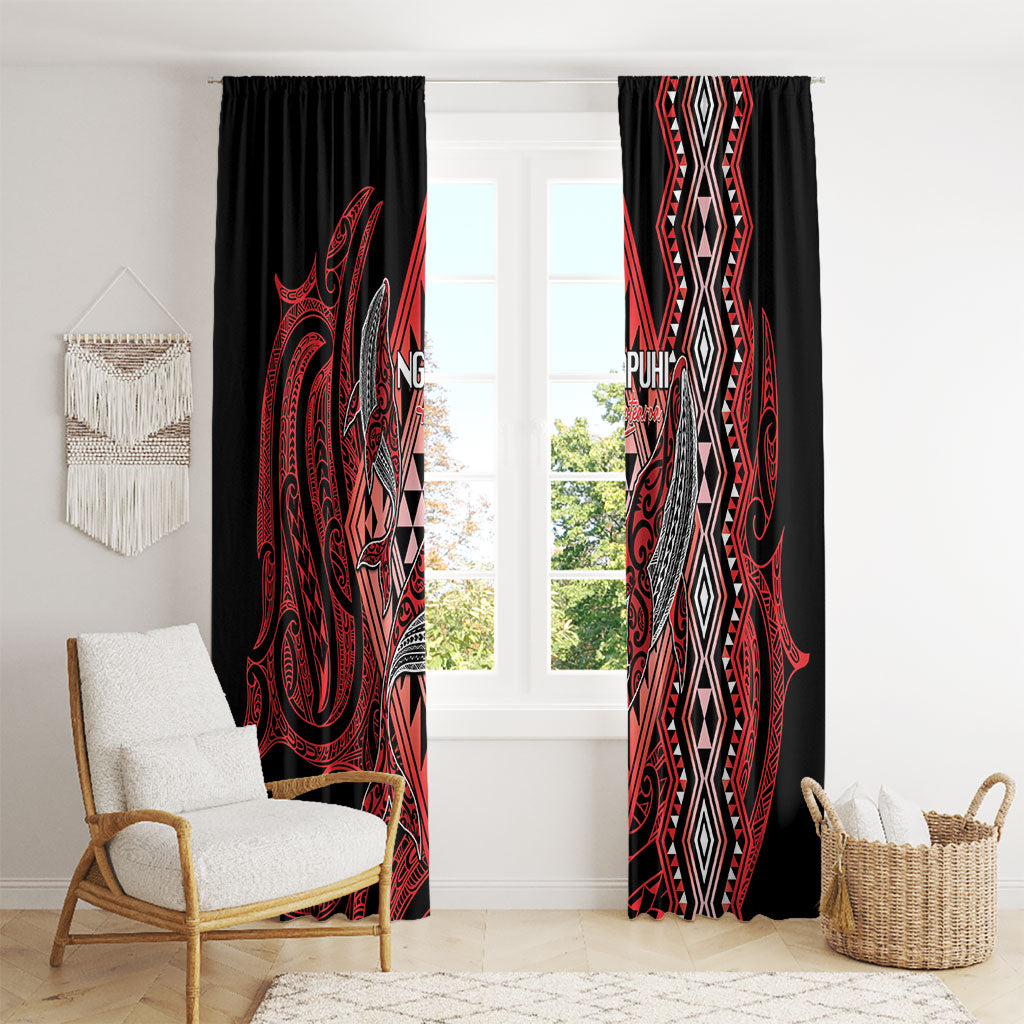 Aotearoa Iwi Ngapuhi Window Curtain NZ Maori Humpback Whale Taniko Motifs