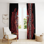 Aotearoa Iwi Ngapuhi Window Curtain NZ Maori Humpback Whale Taniko Motifs